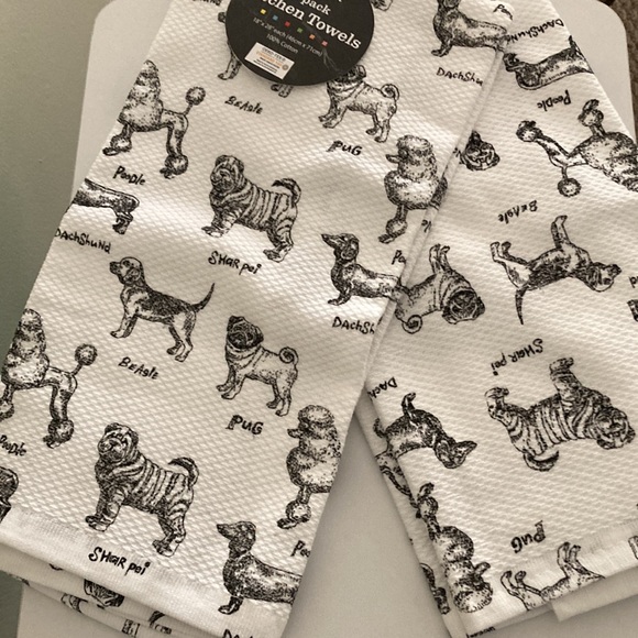 Kitchen Towels Black & White Animal Print 2 piece towel set - Picture 3 of 3